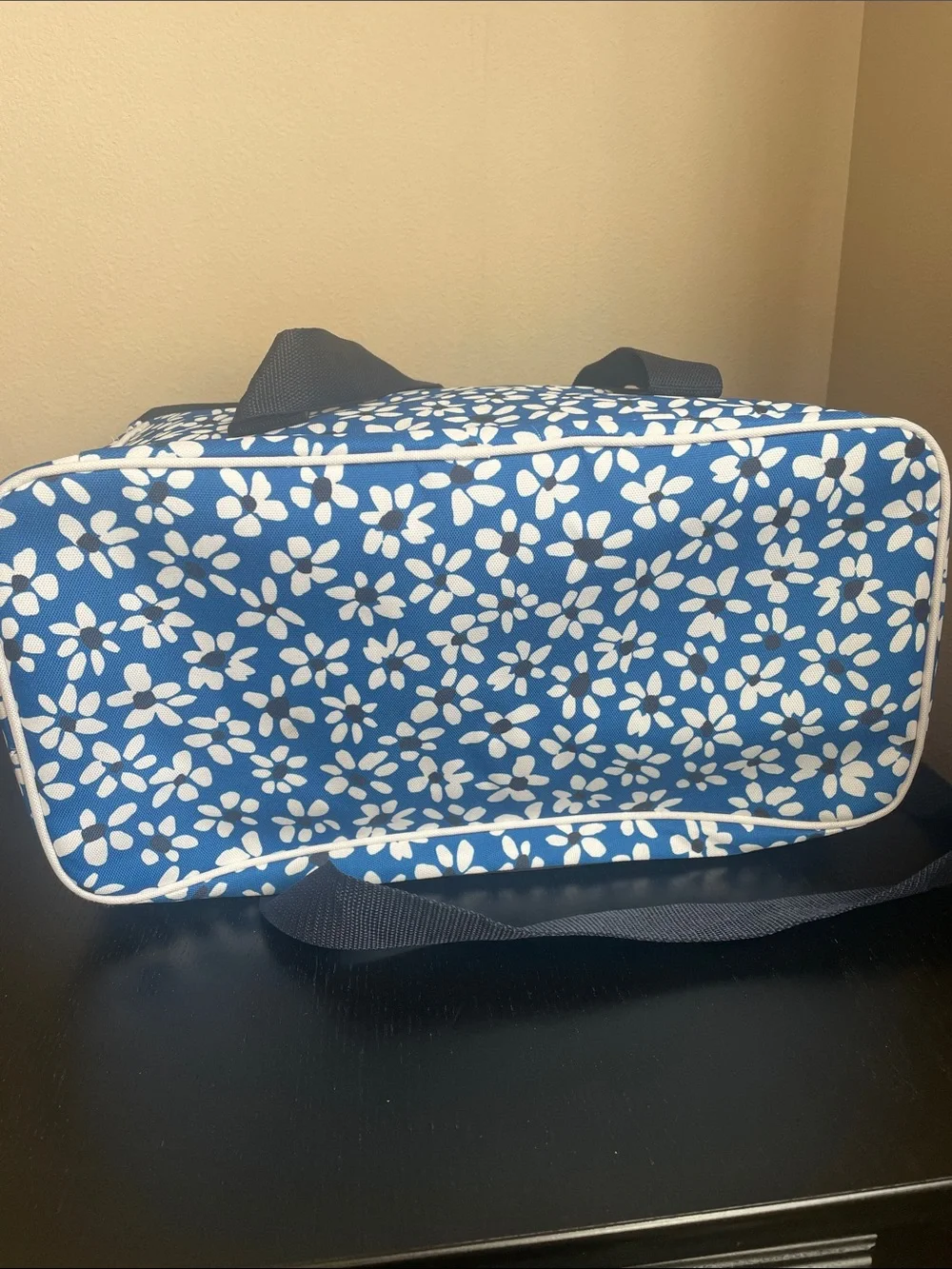 Kate Spade Cooler Bag Blue White Flowers Large Insulated Beach Picnic Road Trip